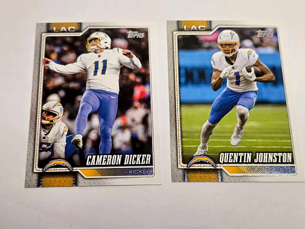 Lot of 2 – 2026 Topps Flagship Chargers Cards: Cameron Dicker & Quentin Johnston